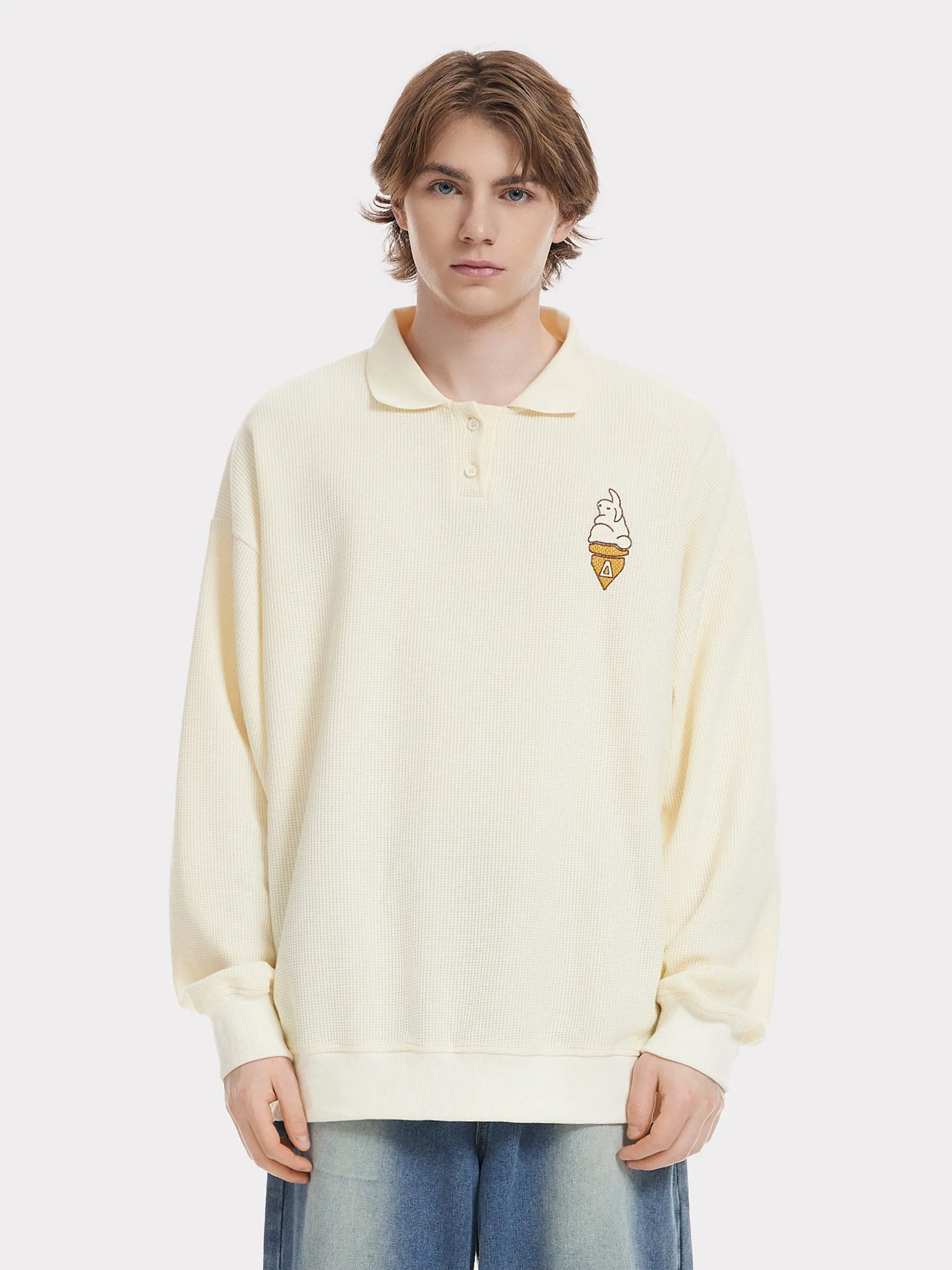 Aelfric Eden Rabbit Ice Cream Polo Sweatshirt sold by Aelfric Eden