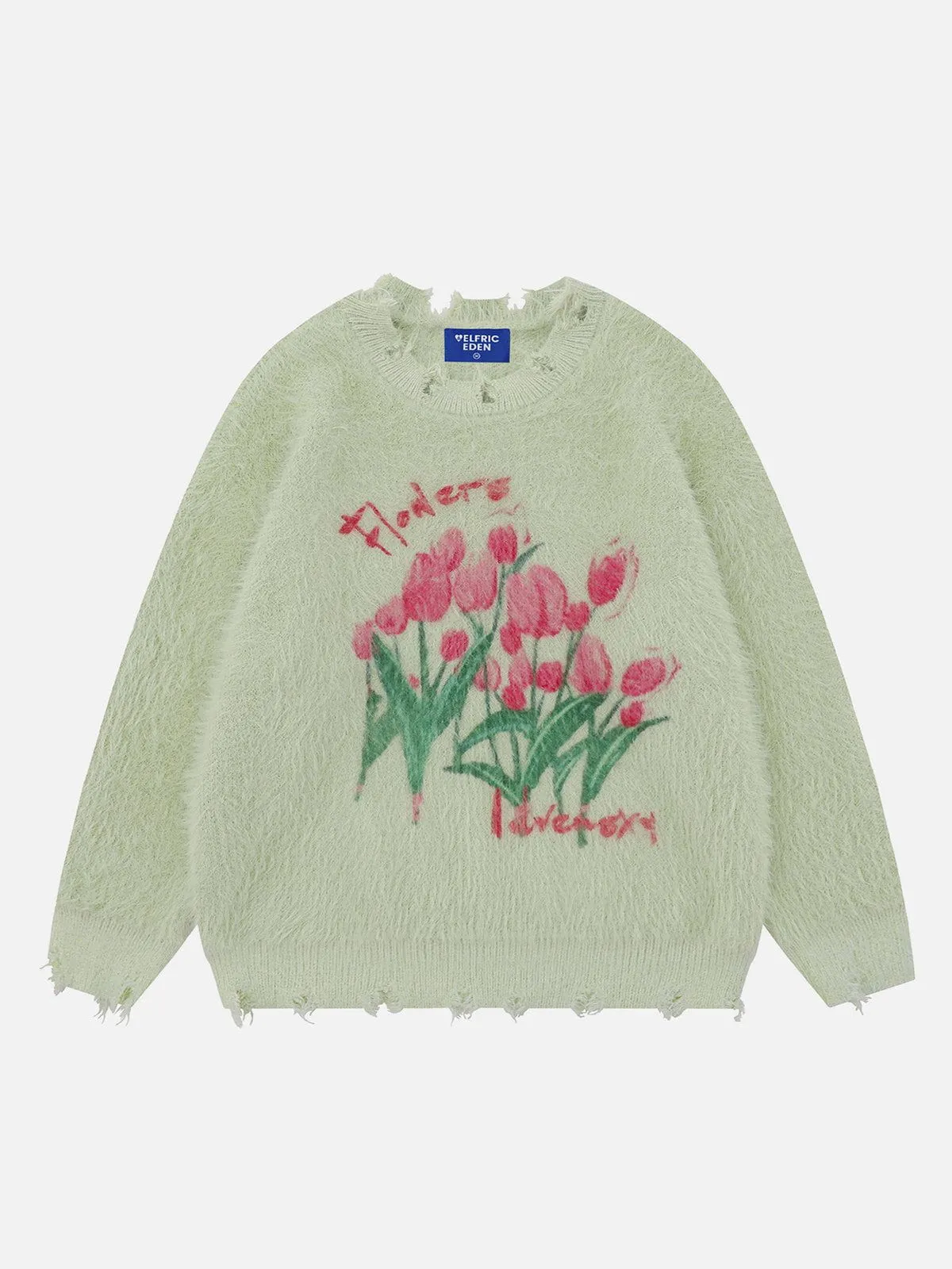 Aelfric Eden Distressed Flower Fuzzy Sweater sold by Aelfric Eden product image thumbnail 3