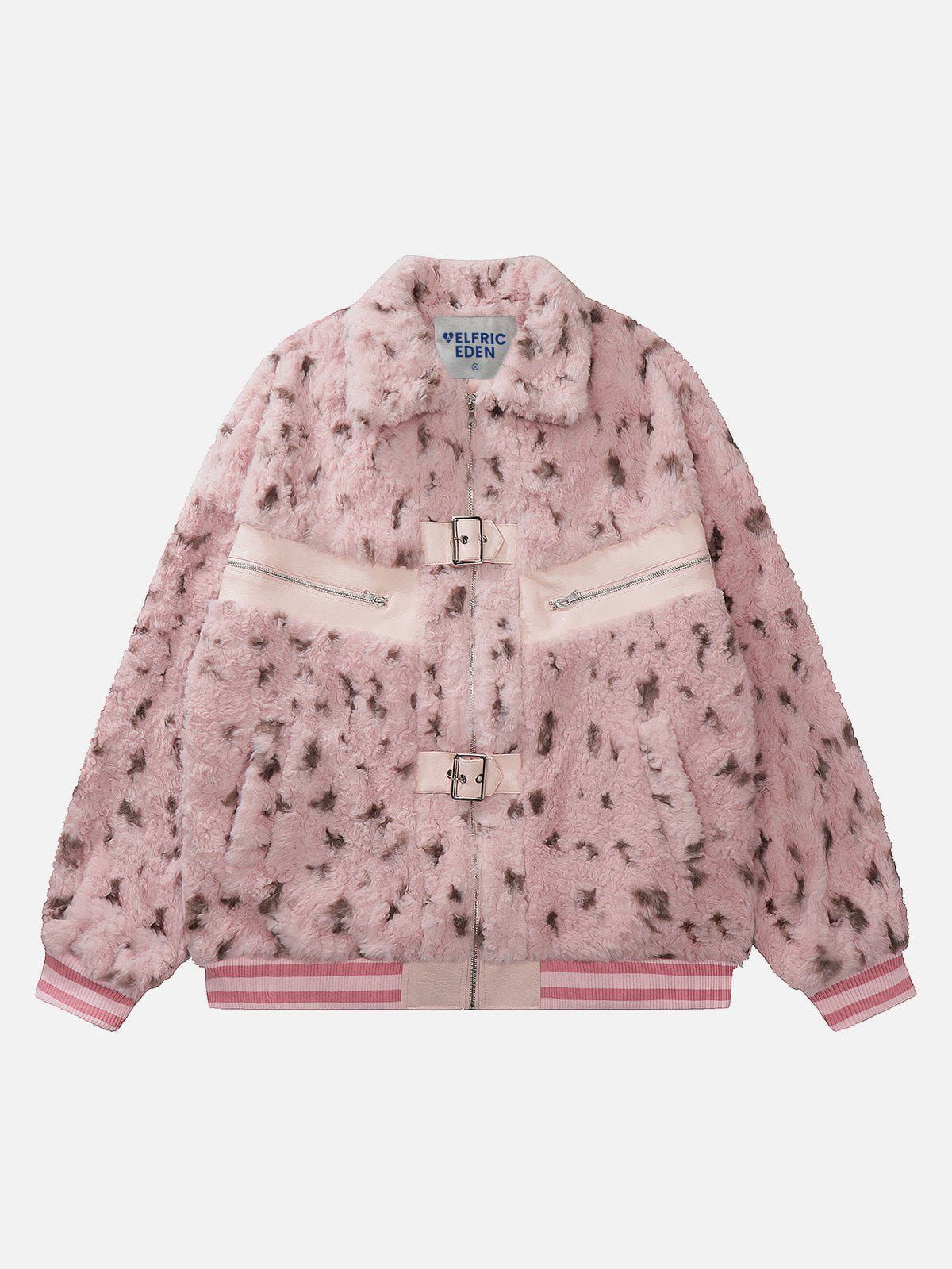 Aelfric Eden Buckle Leopard Print Sherpa Coat sold by Aelfric Eden product image thumbnail 2