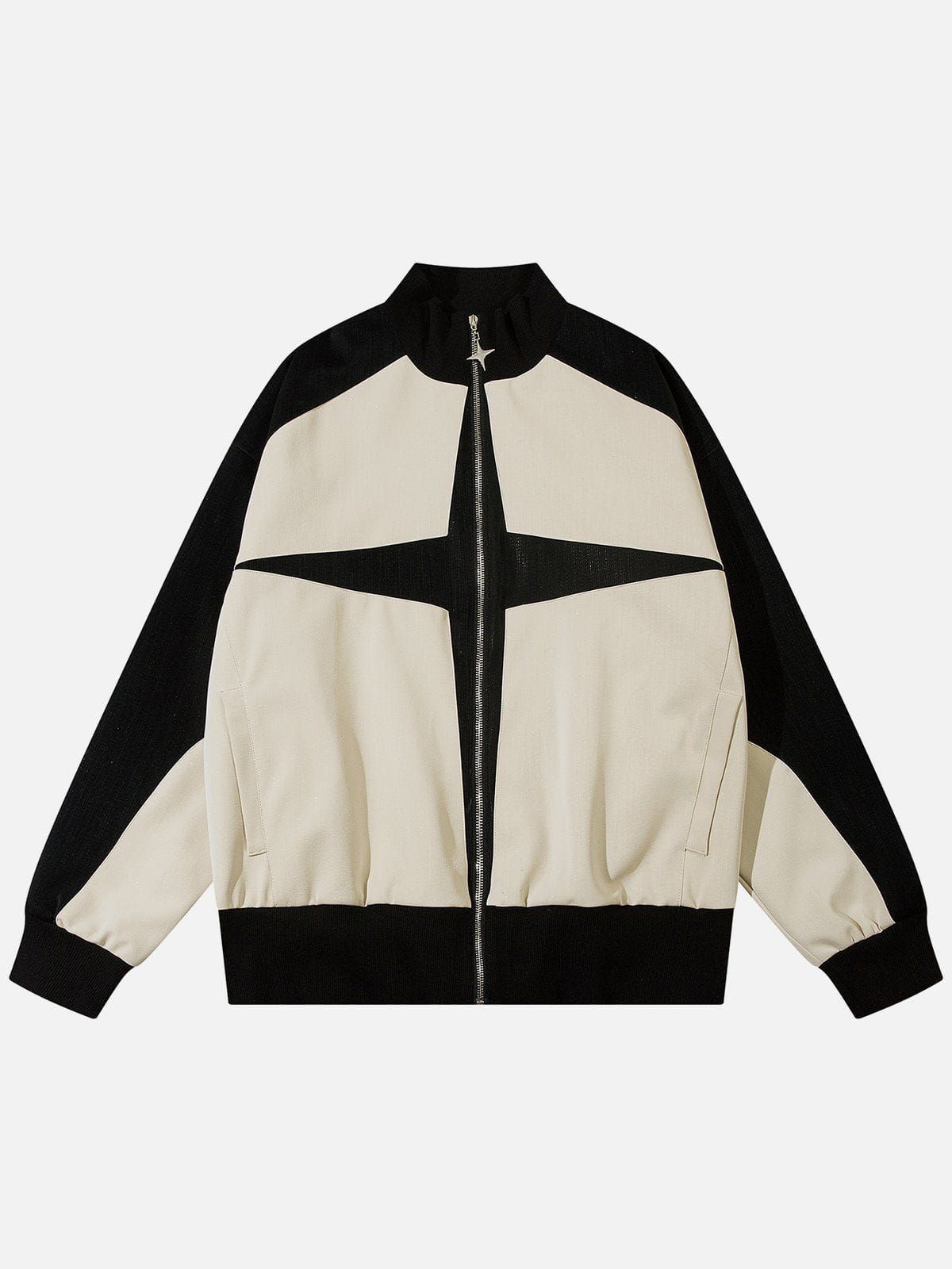 Aelfric Eden Color Blocking Star Faux Leather Jacket sold by Aelfric Eden