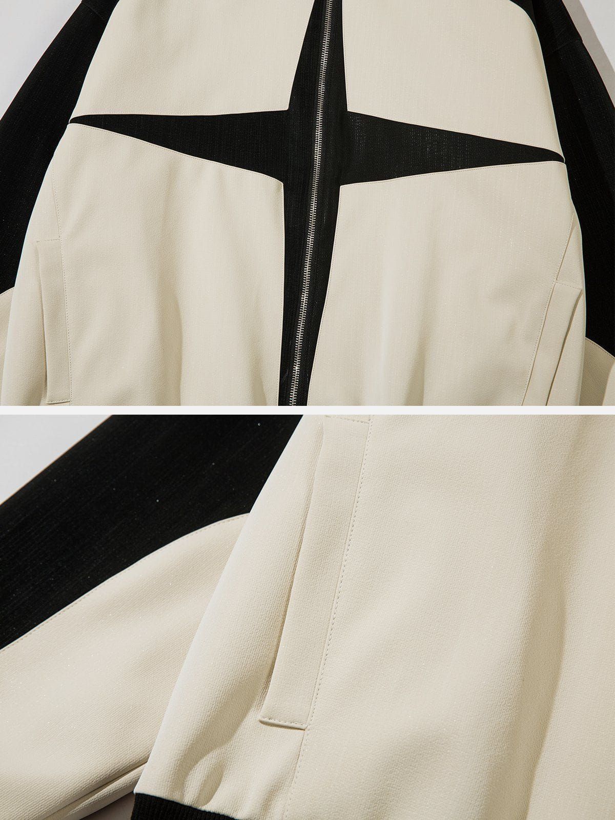 Aelfric Eden Color Blocking Star Faux Leather Jacket sold by Aelfric Eden product image thumbnail 3