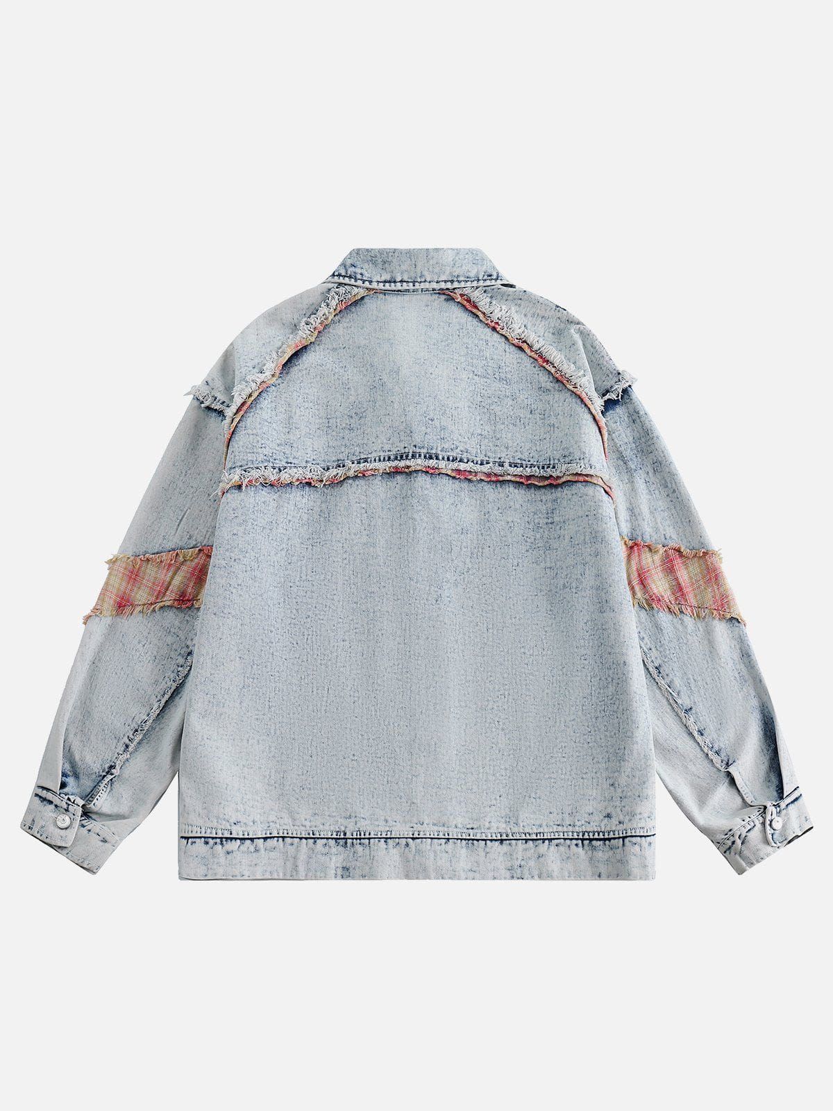 Aelfric Eden Fringe Patchwork Washed Denim Jacket sold by Aelfric Eden product image thumbnail 2