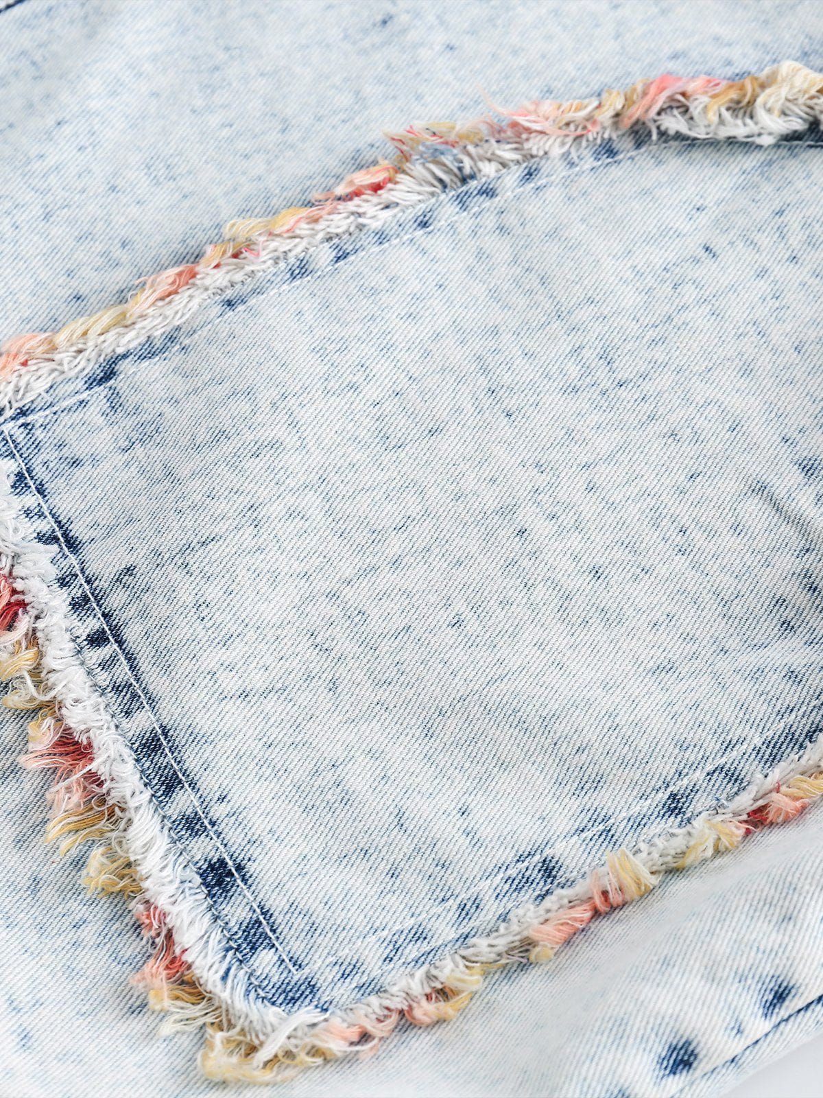 Aelfric Eden Fringe Patchwork Washed Denim Jacket sold by Aelfric Eden product image thumbnail 3