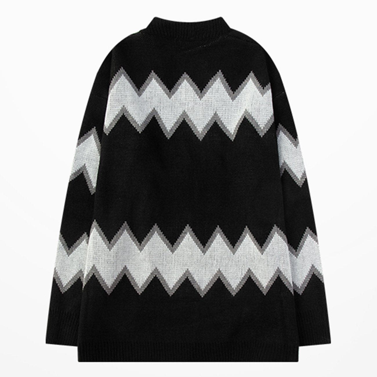 Aelfric Eden Striped Stitching Print Buttoned Sweater sold by Aelfric Eden product image thumbnail 2