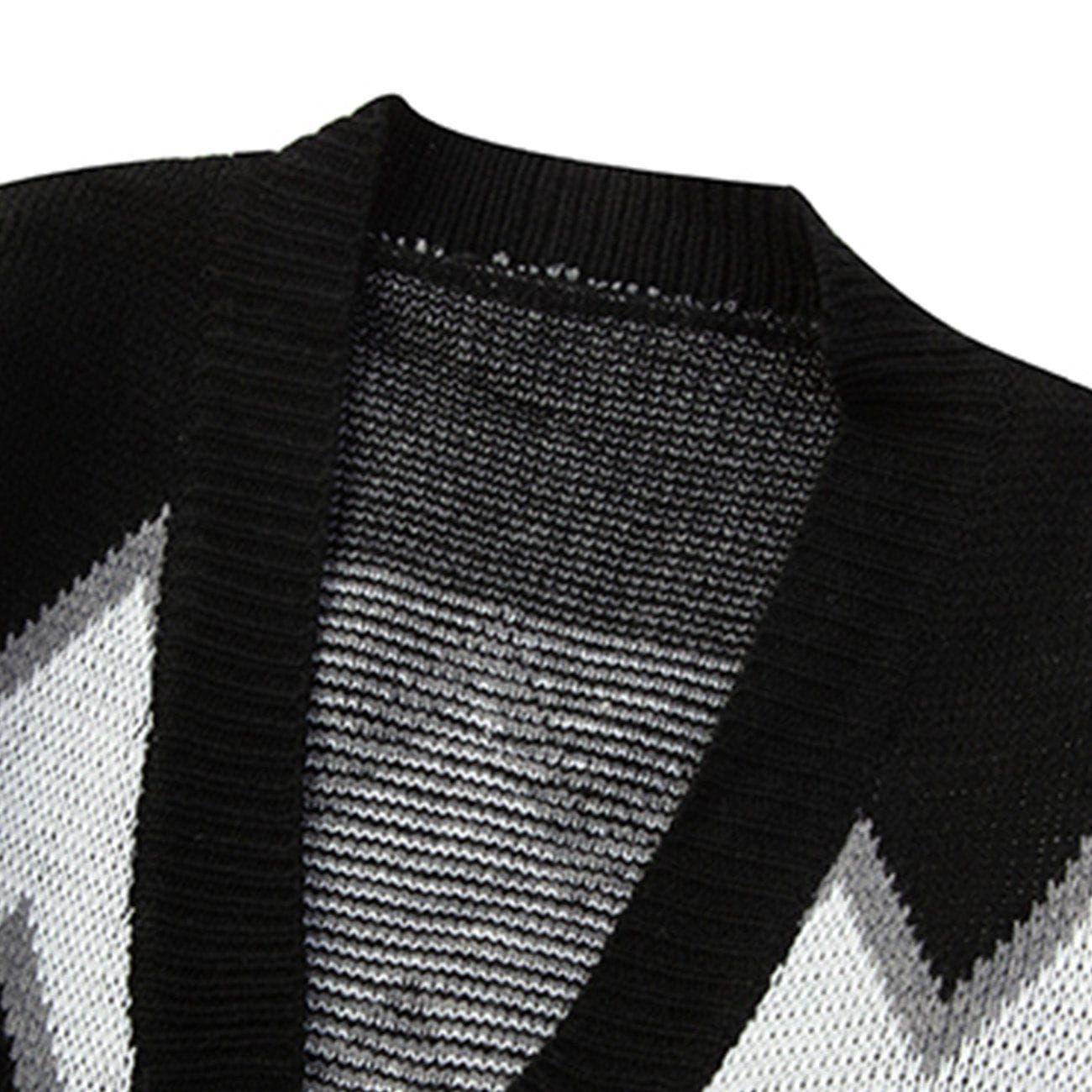 Aelfric Eden Striped Stitching Print Buttoned Sweater sold by Aelfric Eden product image thumbnail 5