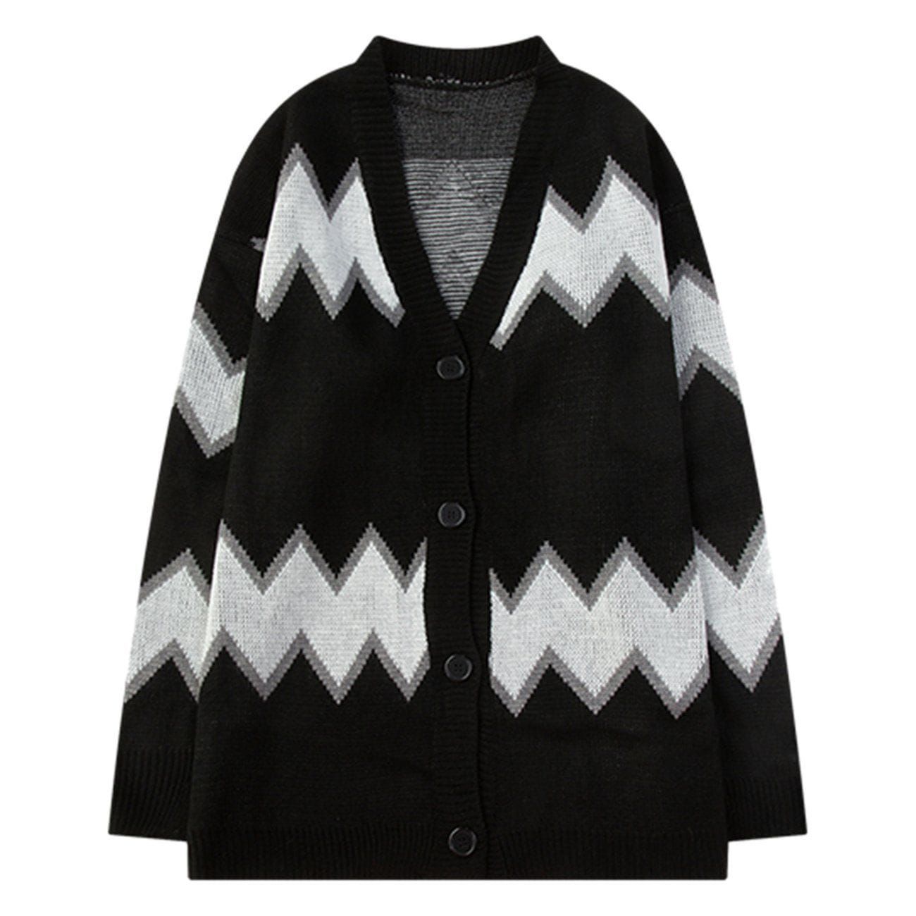 Aelfric Eden Striped Stitching Print Buttoned Sweater sold by Aelfric Eden