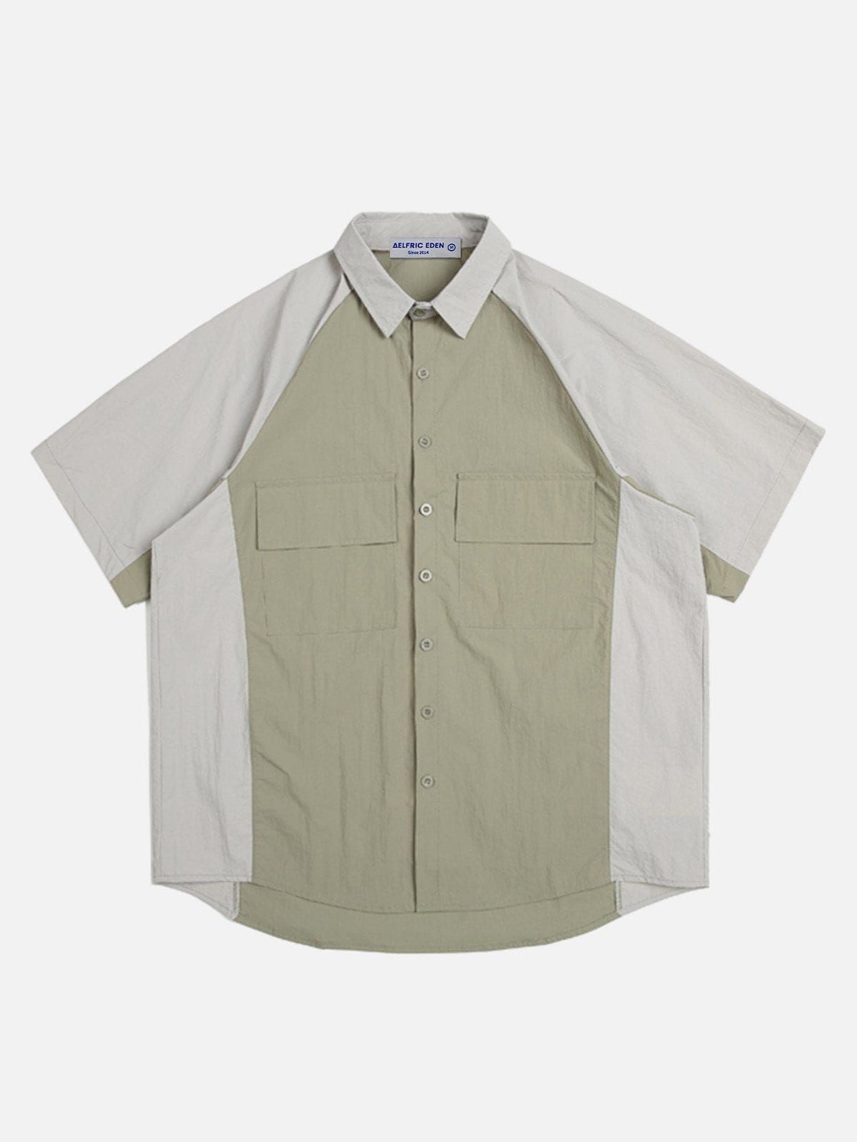 Aelfric Eden Patchwork Color Blocking Short Sleeve Shirts sold by Aelfric Eden product image thumbnail 3