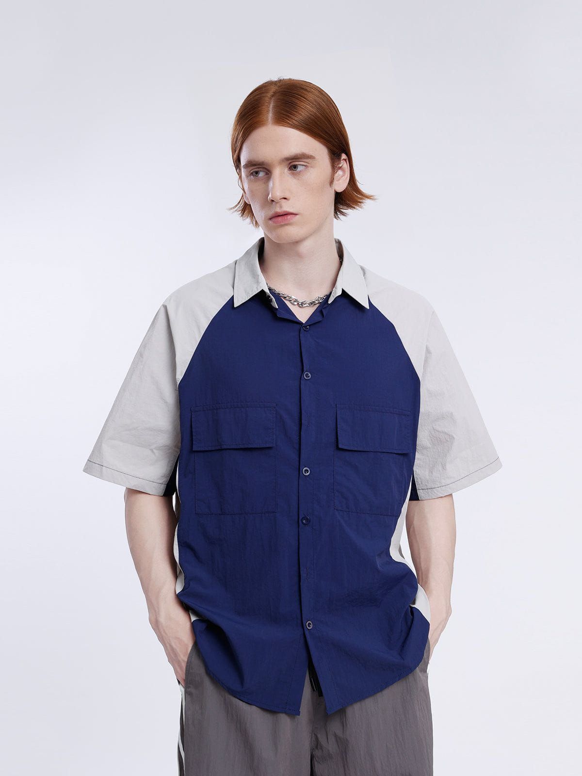 Aelfric Eden Patchwork Color Blocking Short Sleeve Shirts sold by Aelfric Eden product image thumbnail 2