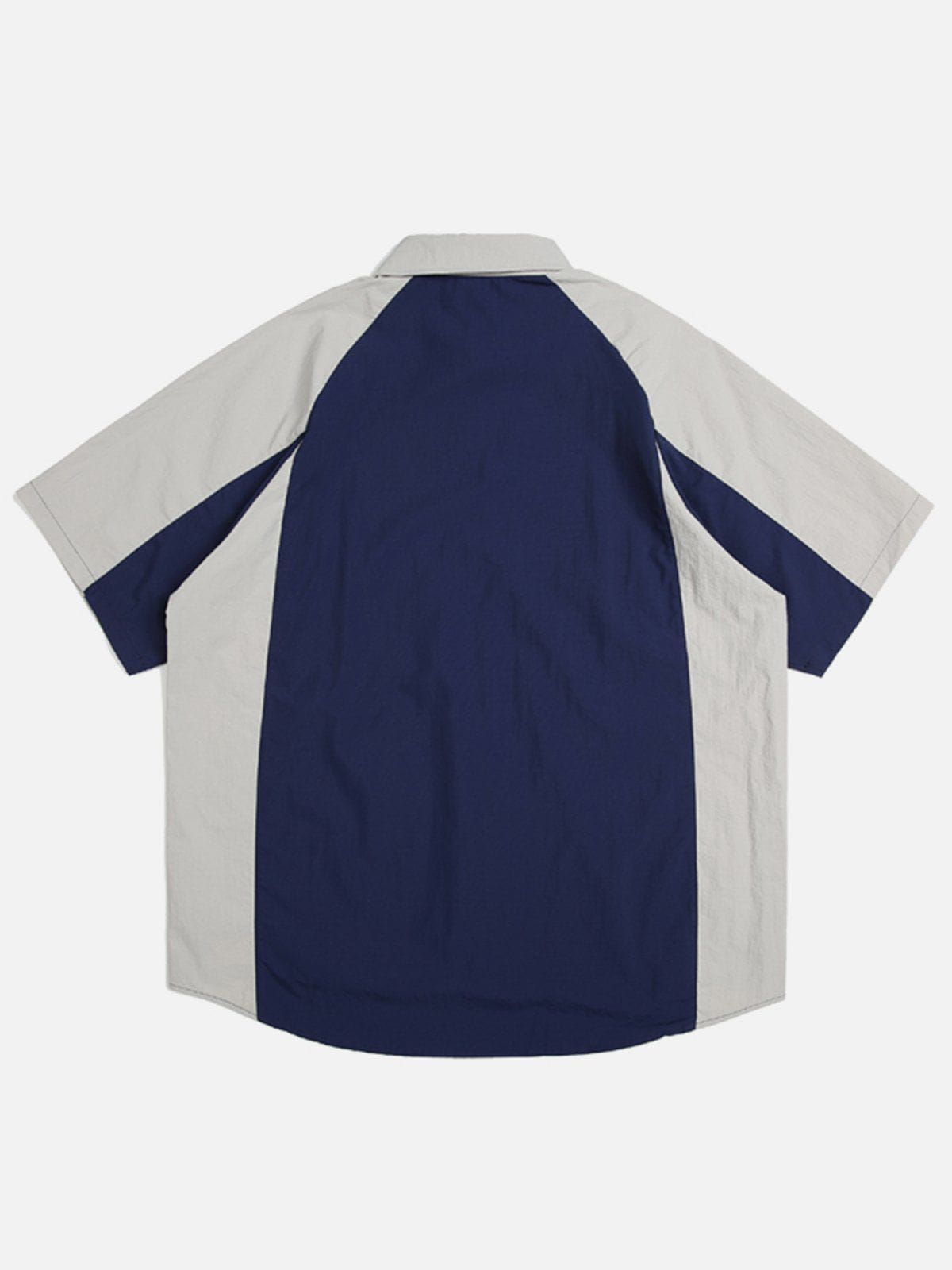 Aelfric Eden Patchwork Color Blocking Short Sleeve Shirts sold by Aelfric Eden product image thumbnail 4