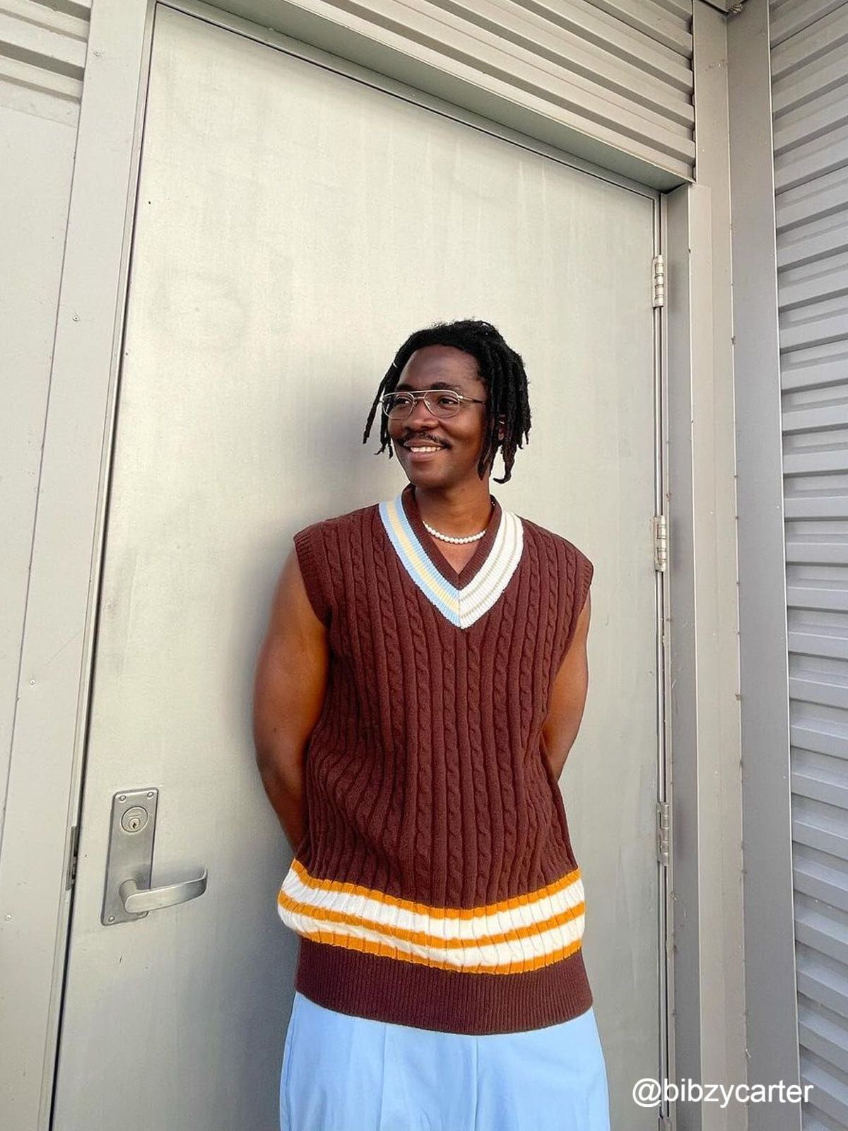 Aelfric Eden V-neck Knit College Style Sweater Vest sold by Aelfric Eden product image thumbnail 2