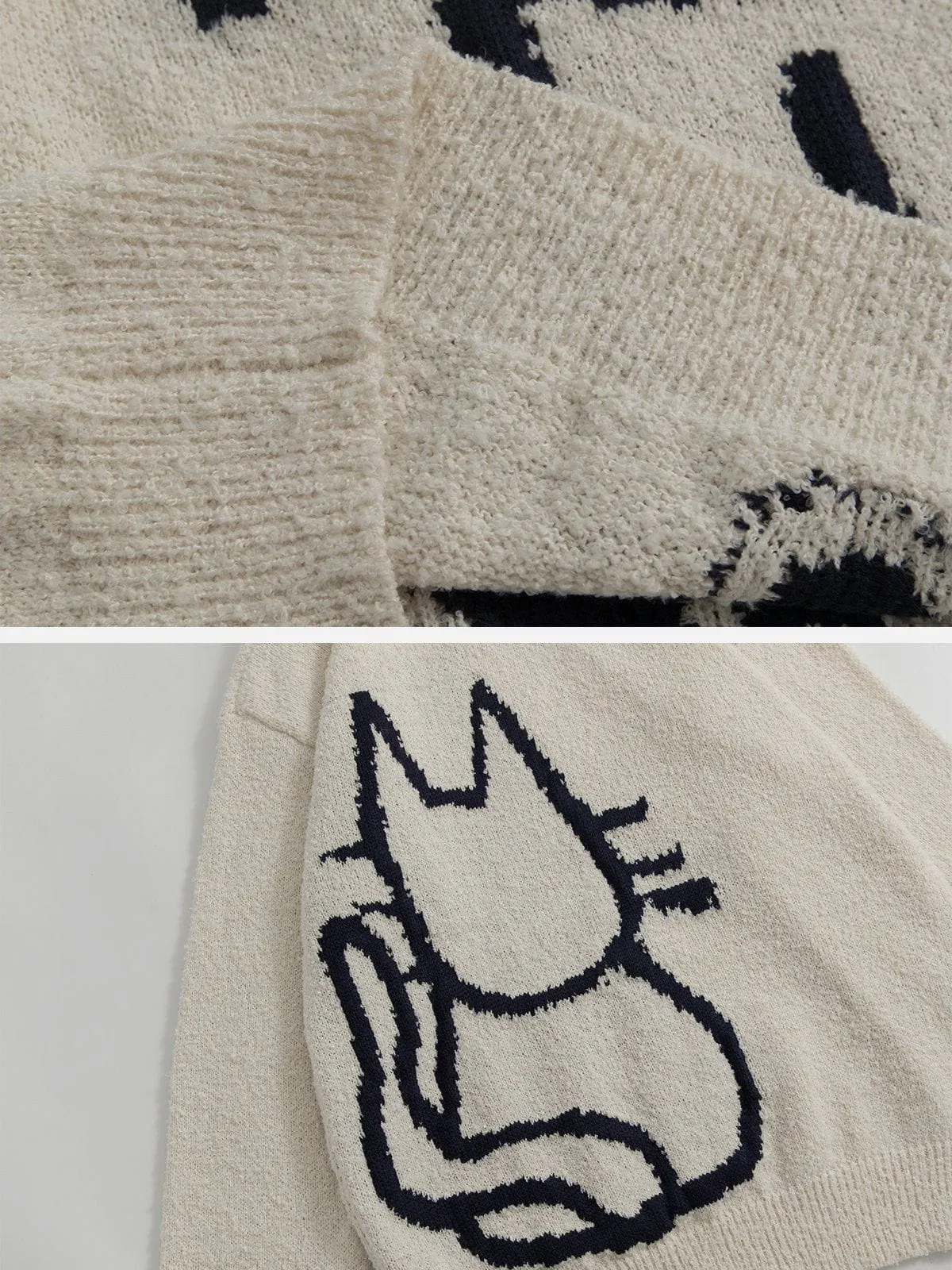 Aelfric Eden Hand Drawn Cat Graphic Sweater sold by Aelfric Eden product image thumbnail 5