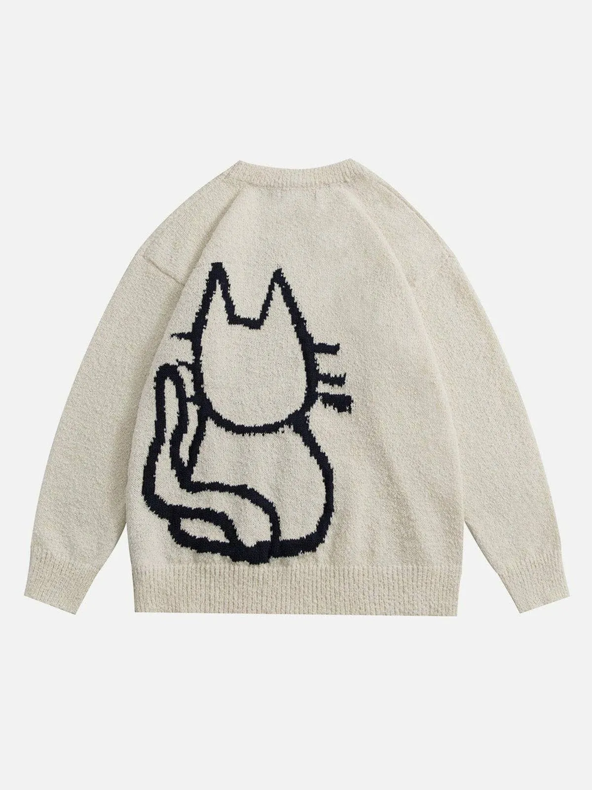 Aelfric Eden Hand Drawn Cat Graphic Sweater sold by Aelfric Eden product image thumbnail 4
