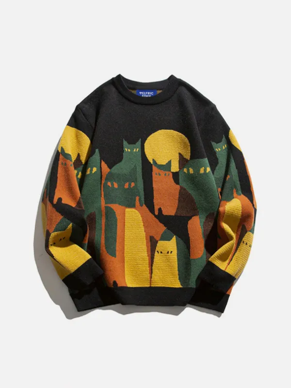 Aelfric Eden Color Blocking Cat Sweater sold by Aelfric Eden