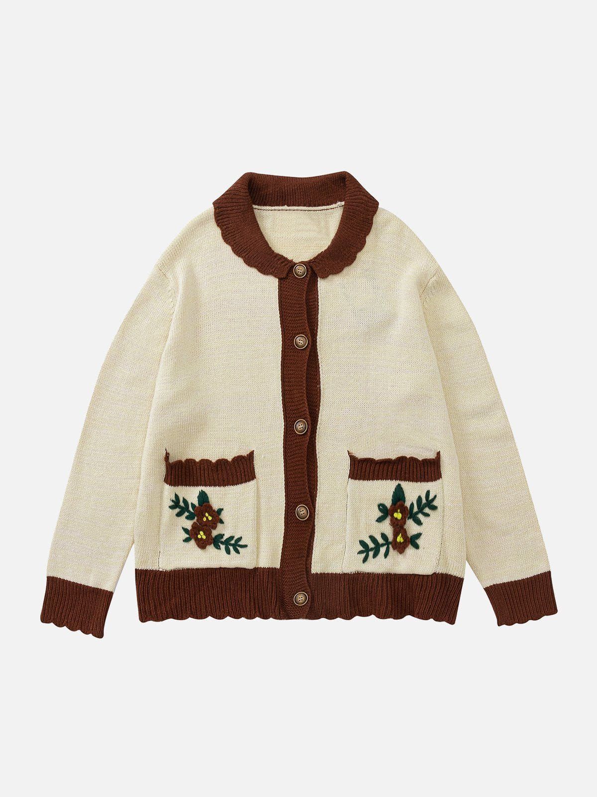 Aelfric Eden Embroidery Color Blocking Cardigan sold by Aelfric Eden