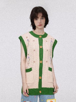 Aelfric Eden Vintage Embroidered Color Block Sweater Vest sold by Aelfric Eden