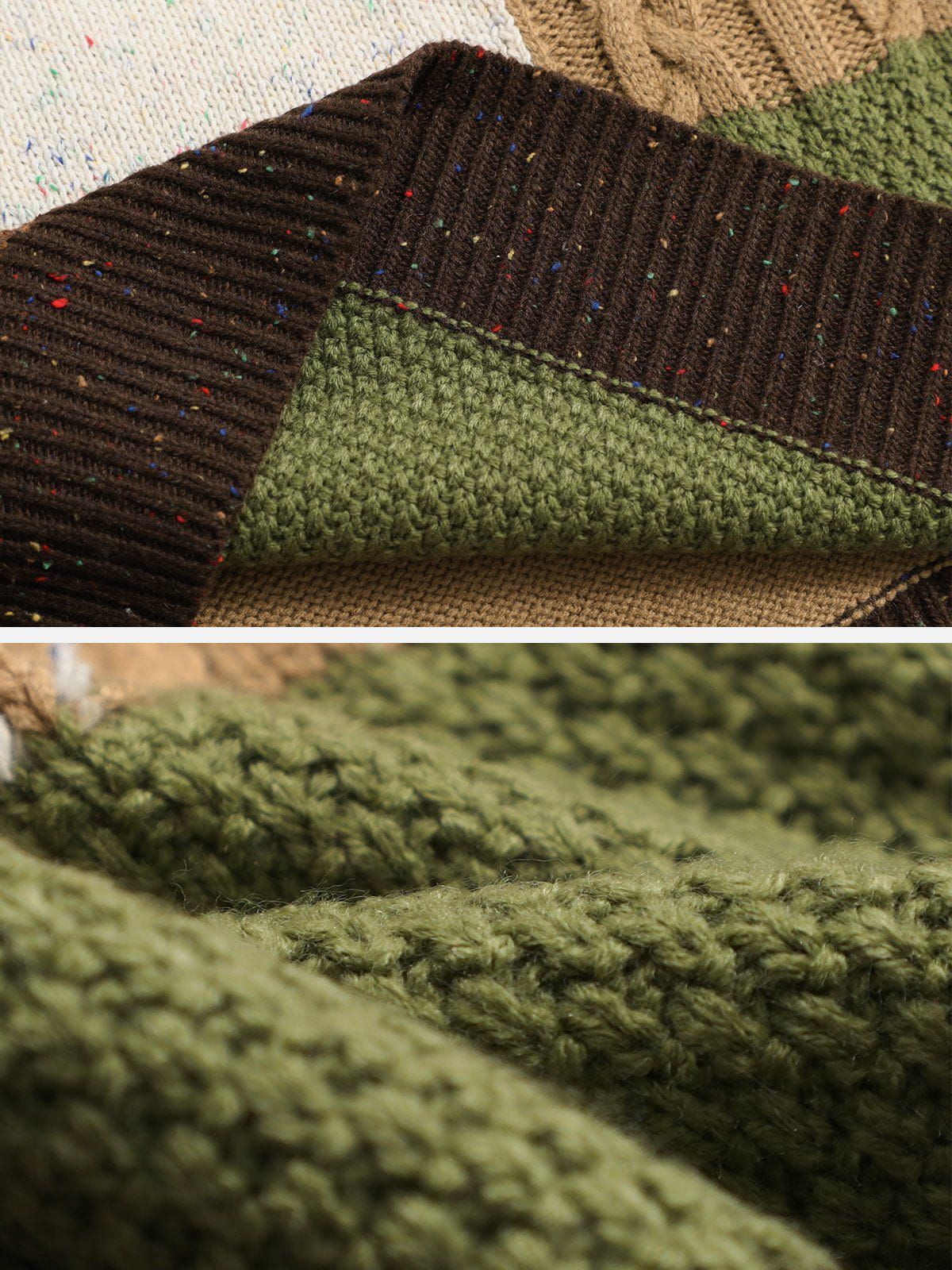 Aelfric Eden Vintage Contrast Patchwork Sweater sold by Aelfric Eden product image thumbnail 5