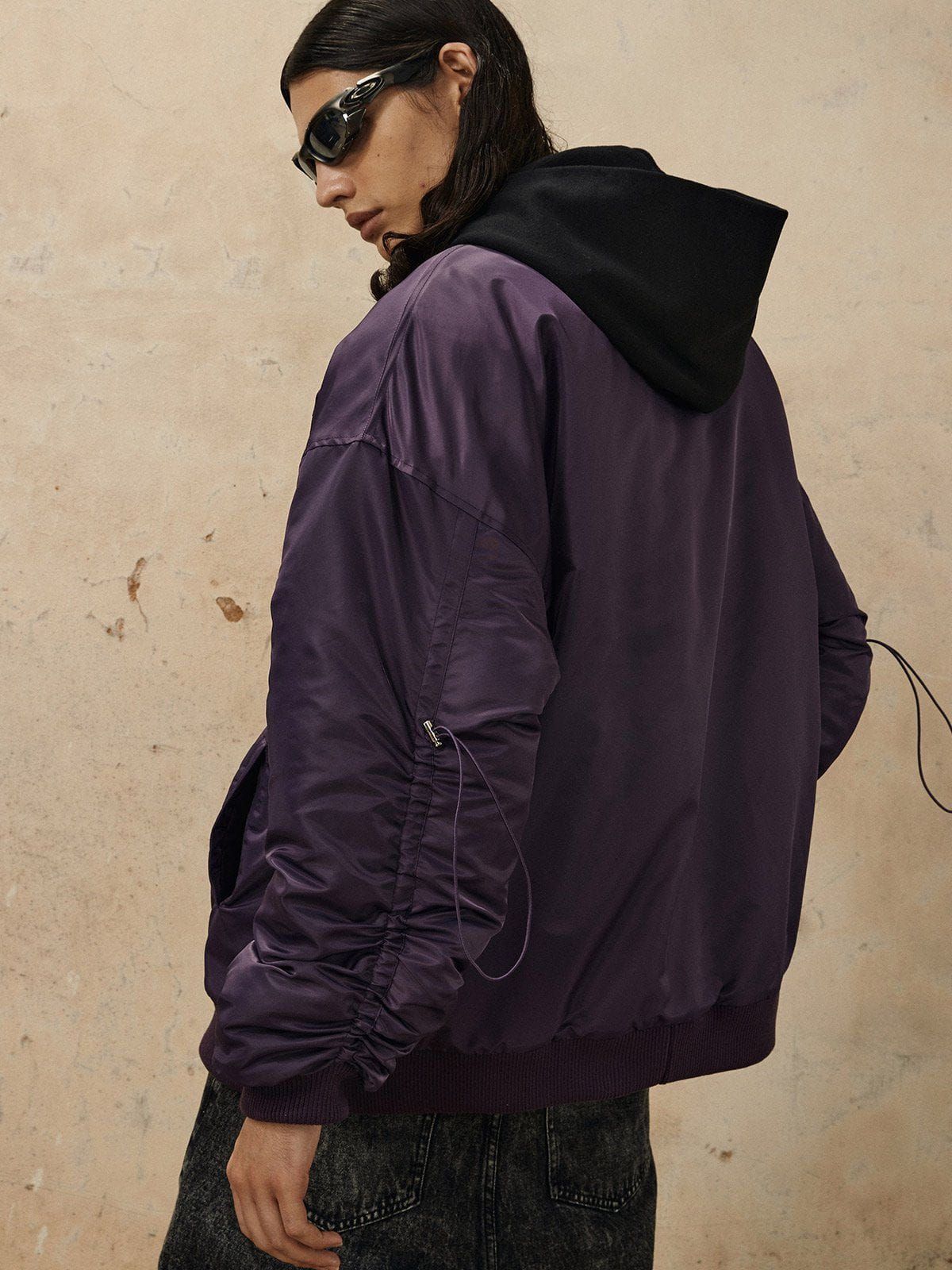 Aelfric Eden Sleeve Drawstring Bomber Jacket sold by Aelfric Eden product image thumbnail 3