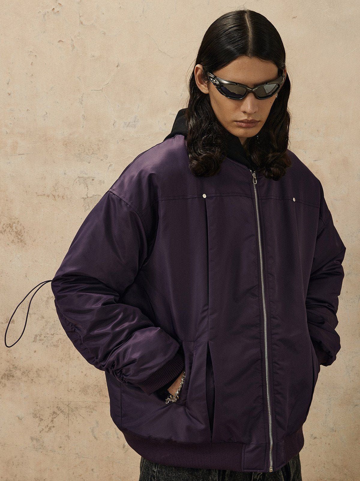 Aelfric Eden Sleeve Drawstring Bomber Jacket sold by Aelfric Eden product image thumbnail 2