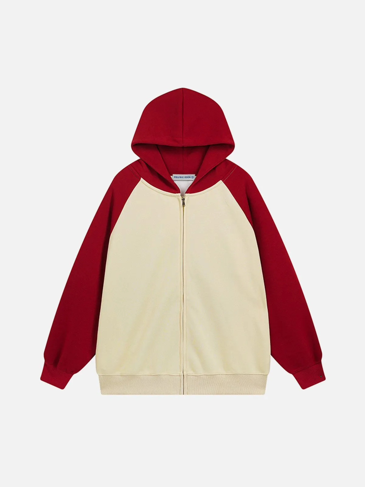 Aelfric Eden Color Blocking Patchwork Zip Up Hoodie sold by Aelfric Eden product image thumbnail 3