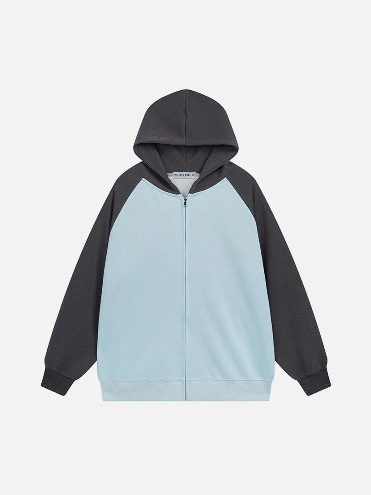 Aelfric Eden Color Blocking Patchwork Zip Up Hoodie sold by Aelfric Eden product image thumbnail 2