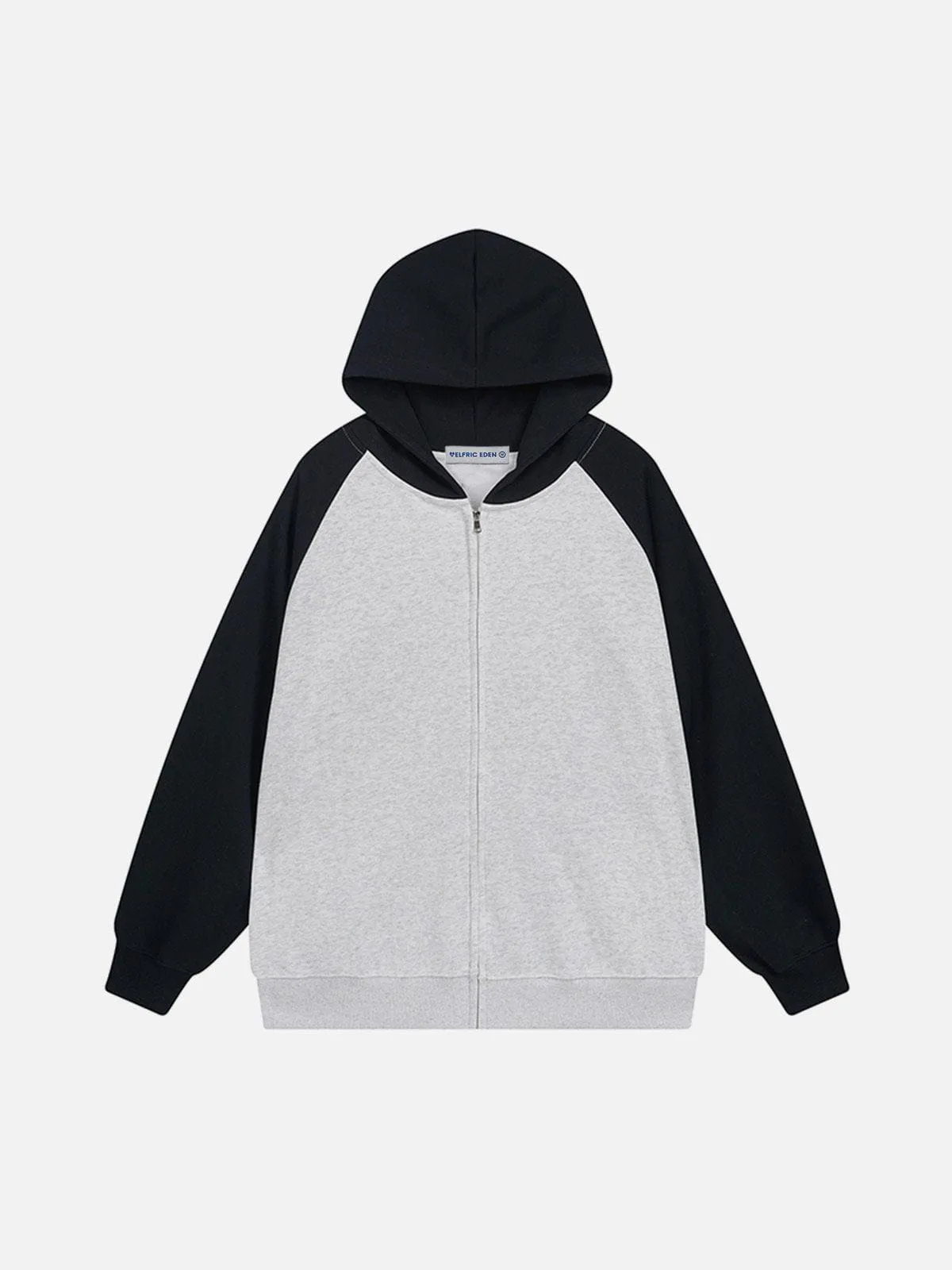 Aelfric Eden Color Blocking Patchwork Zip Up Hoodie sold by Aelfric Eden product image thumbnail 4