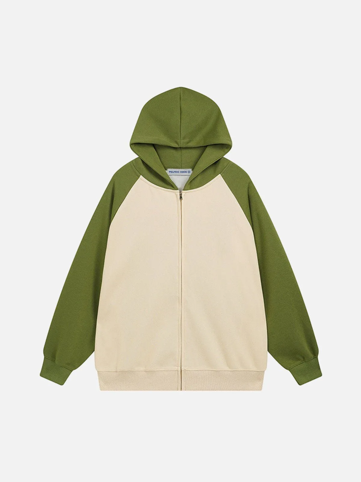 Aelfric Eden Color Blocking Patchwork Zip Up Hoodie sold by Aelfric Eden product image thumbnail 5