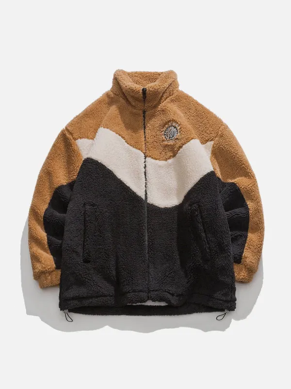 Aelfric Eden Multi Color Patchwork Sherpa Jacket sold by Aelfric Eden