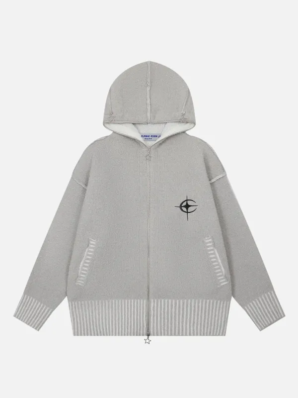 Aelfric Eden Gothic Letters Embroidery Knit Hoodie sold by Aelfric Eden