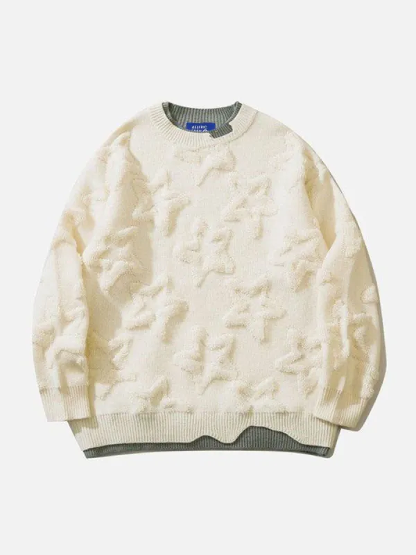 Aelfric Eden Faux Two-Piece 3D Star Sweater  @shuuuie sold by Aelfric Eden