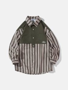Aelfric Eden Patchwork Stripes Long Sleeve Shirt sold by Aelfric Eden