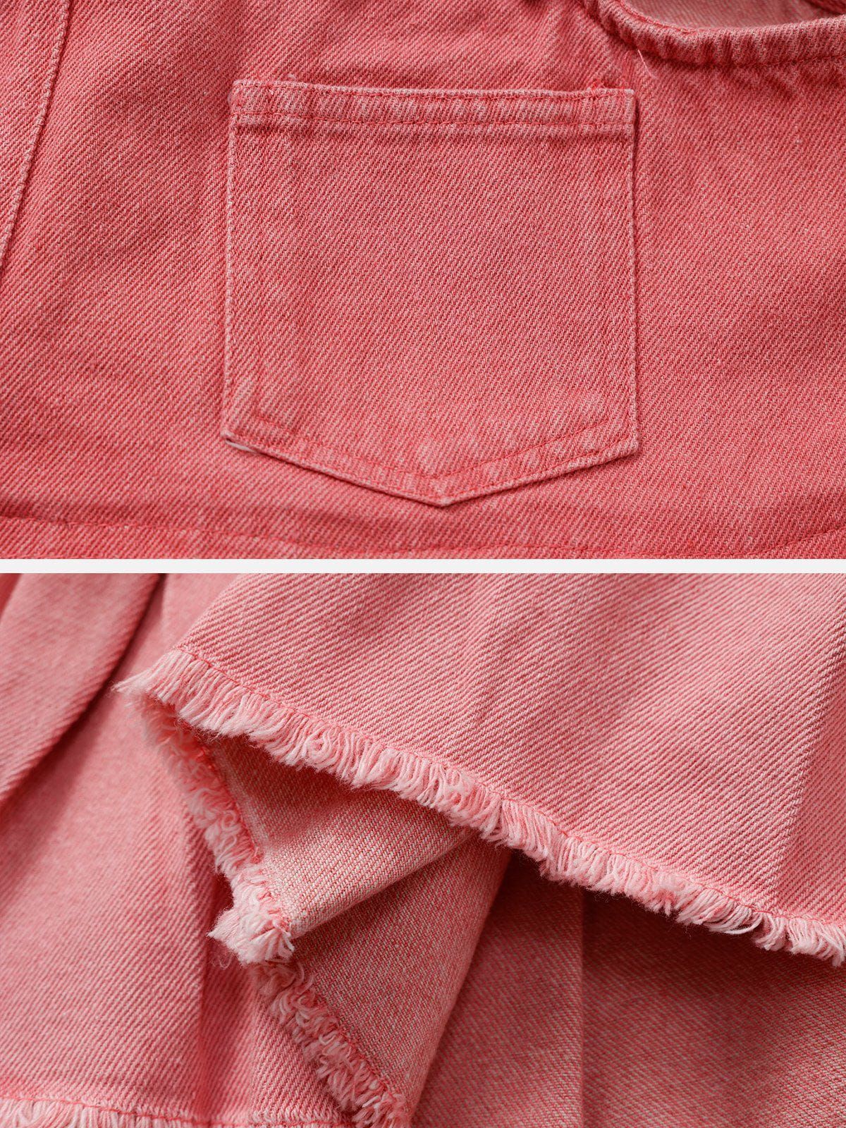 Fringe Denim Pleated Skirt sold by Aelfric Eden product image thumbnail 6