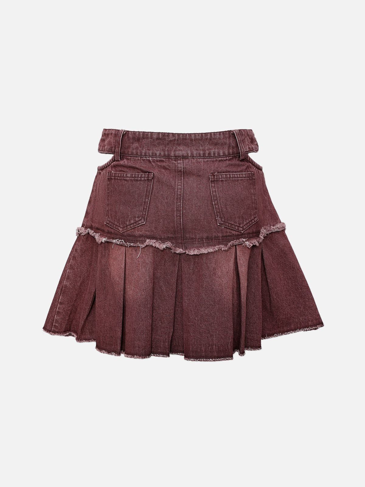 Fringe Denim Pleated Skirt sold by Aelfric Eden product image thumbnail 4