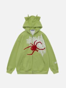 Aelfric Eden Horn Design Spider Flocking Hoodie sold by Aelfric Eden