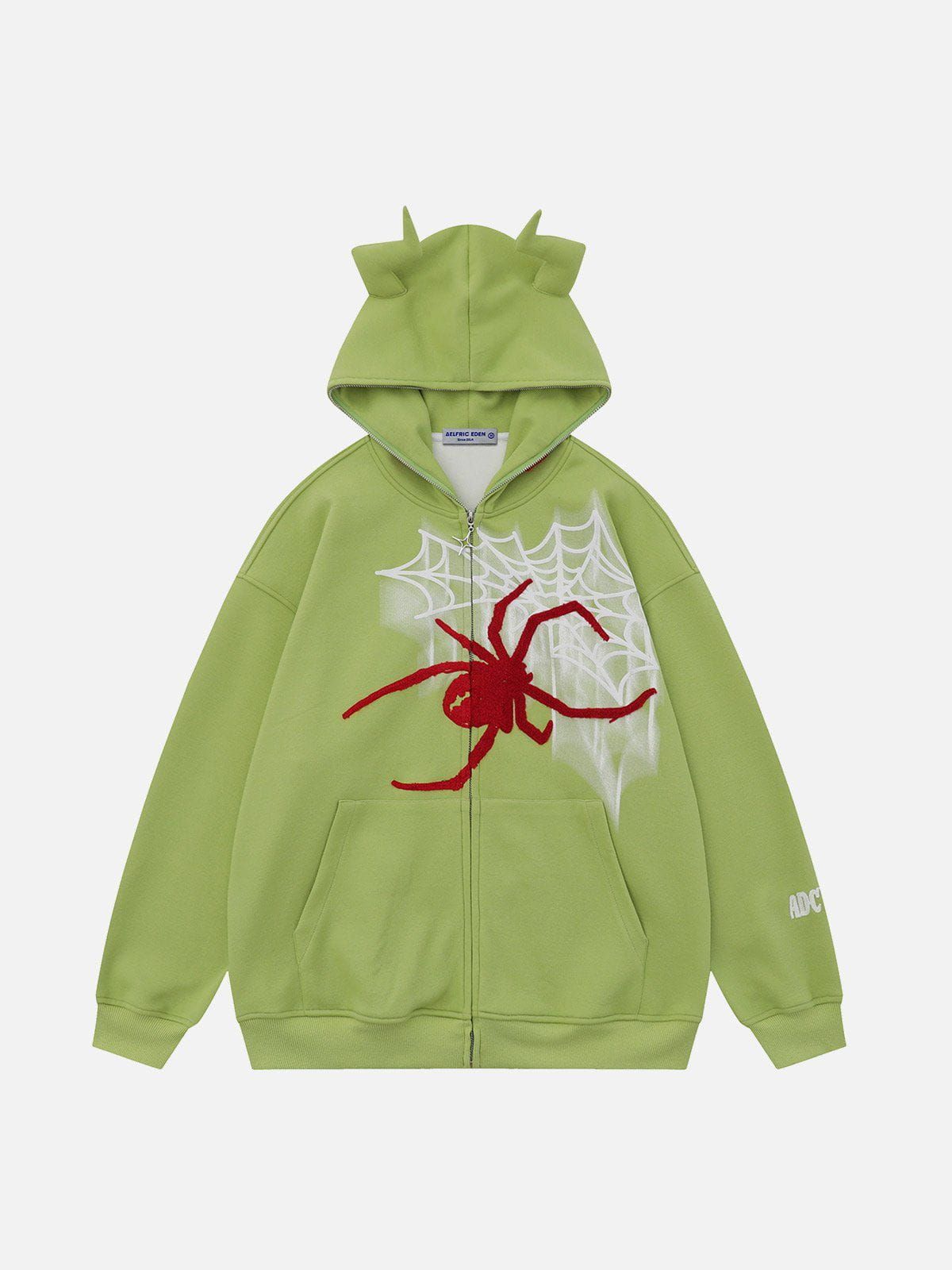Aelfric Eden Horn Design Spider Flocking Hoodie sold by Aelfric Eden
