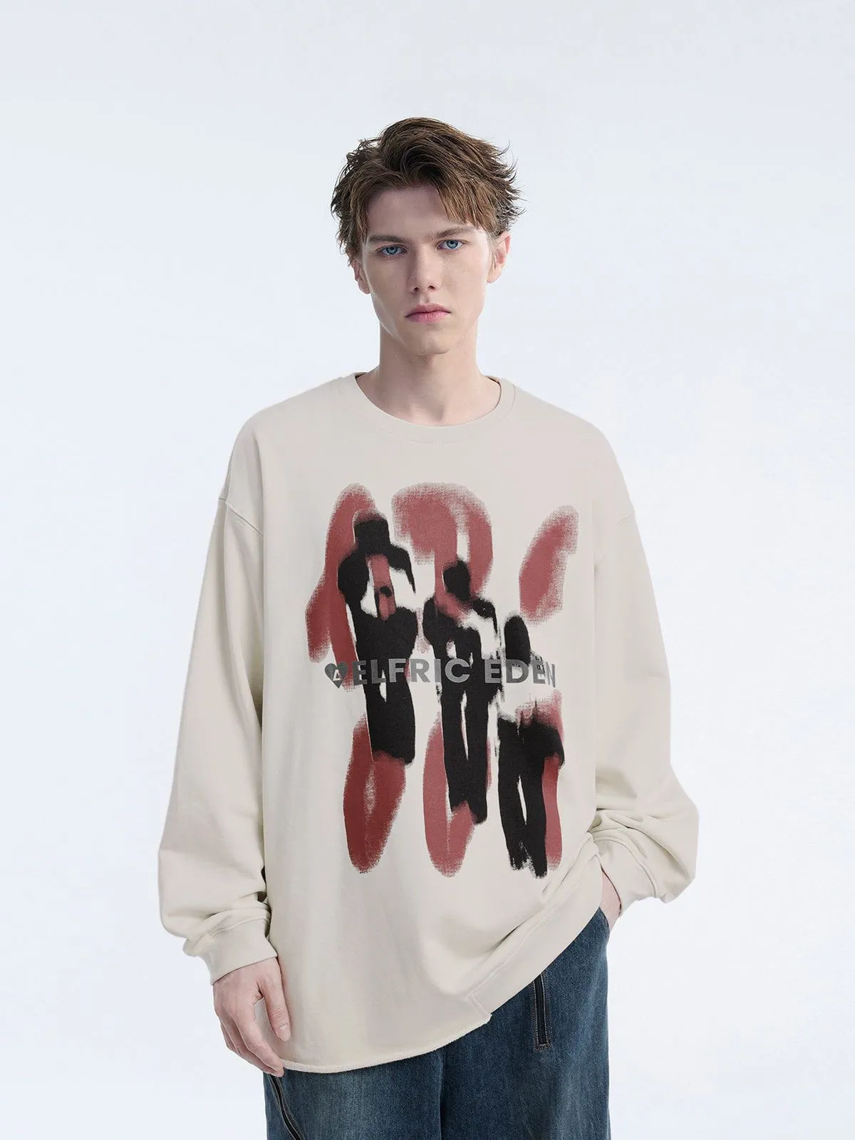 Aelfric Eden Letter Shadow Abstract Graphic Sweatshirt sold by Aelfric Eden product image thumbnail 4