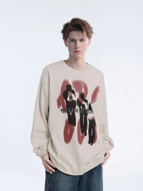 Aelfric Eden Letter Shadow Abstract Graphic Sweatshirt sold by Aelfric Eden