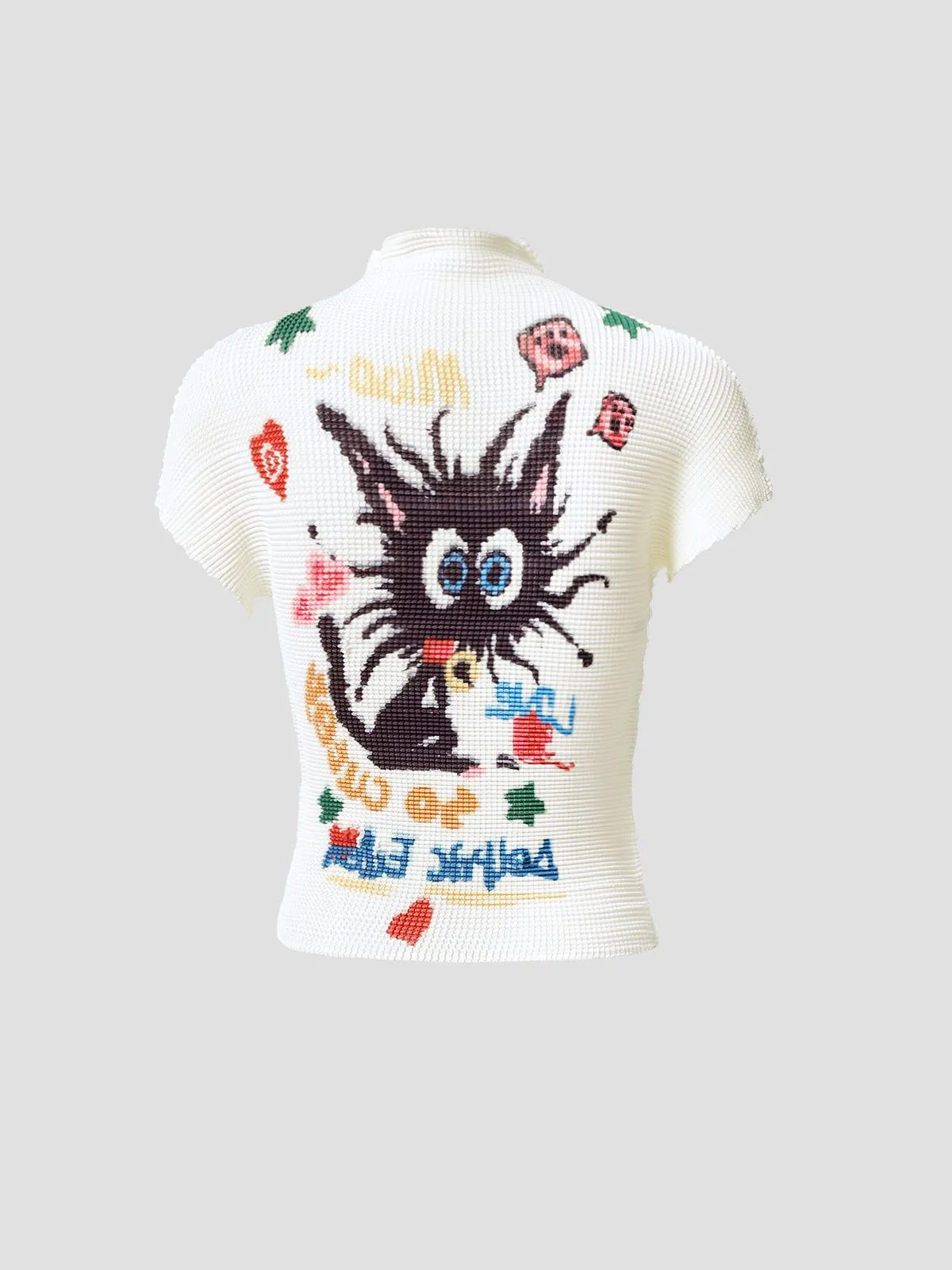 Aelfric Eden Colorful Cat Print Tee sold by Aelfric Eden product image thumbnail 4