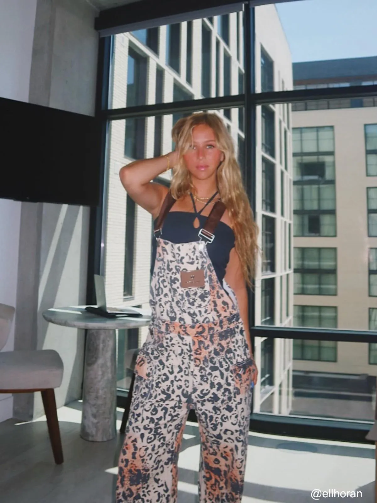 Aelfric Eden Apricot Leopard Overalls sold by Aelfric Eden product image thumbnail 2