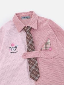 Aelfric Eden Color Blocking Tie Long Sleeve Shirt sold by Aelfric Eden