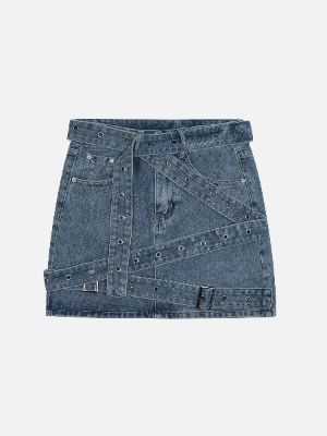 Long Belt Denim Skirt sold by Aelfric Eden