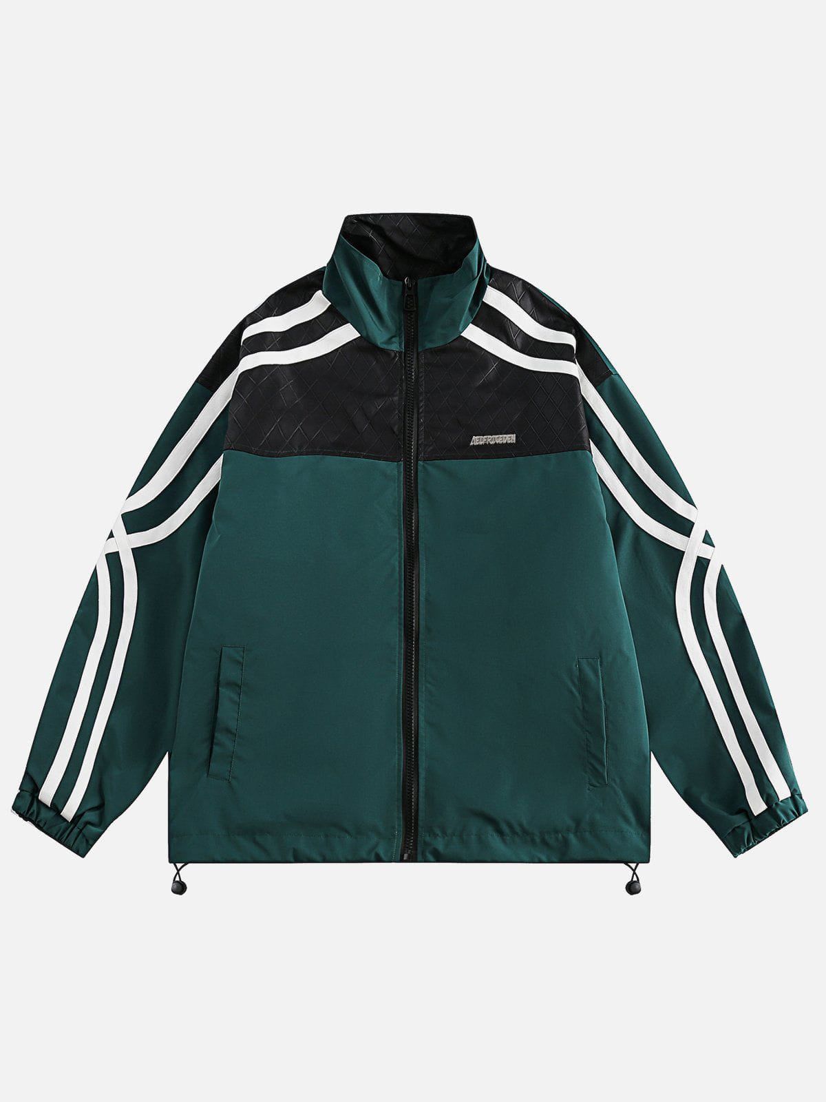 Aelfric Eden Patchwork Stripe Windbreaker Jacket | Parallel