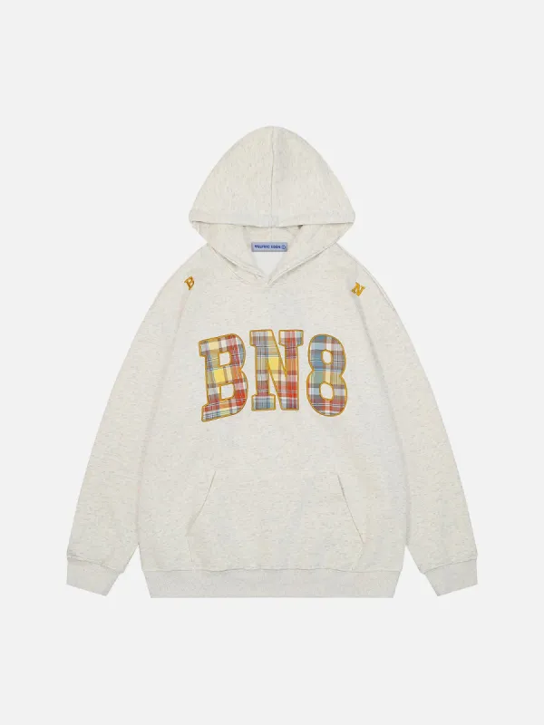 Aelfric Eden Colorful Plaid Embroidery Hoodie sold by Aelfric Eden