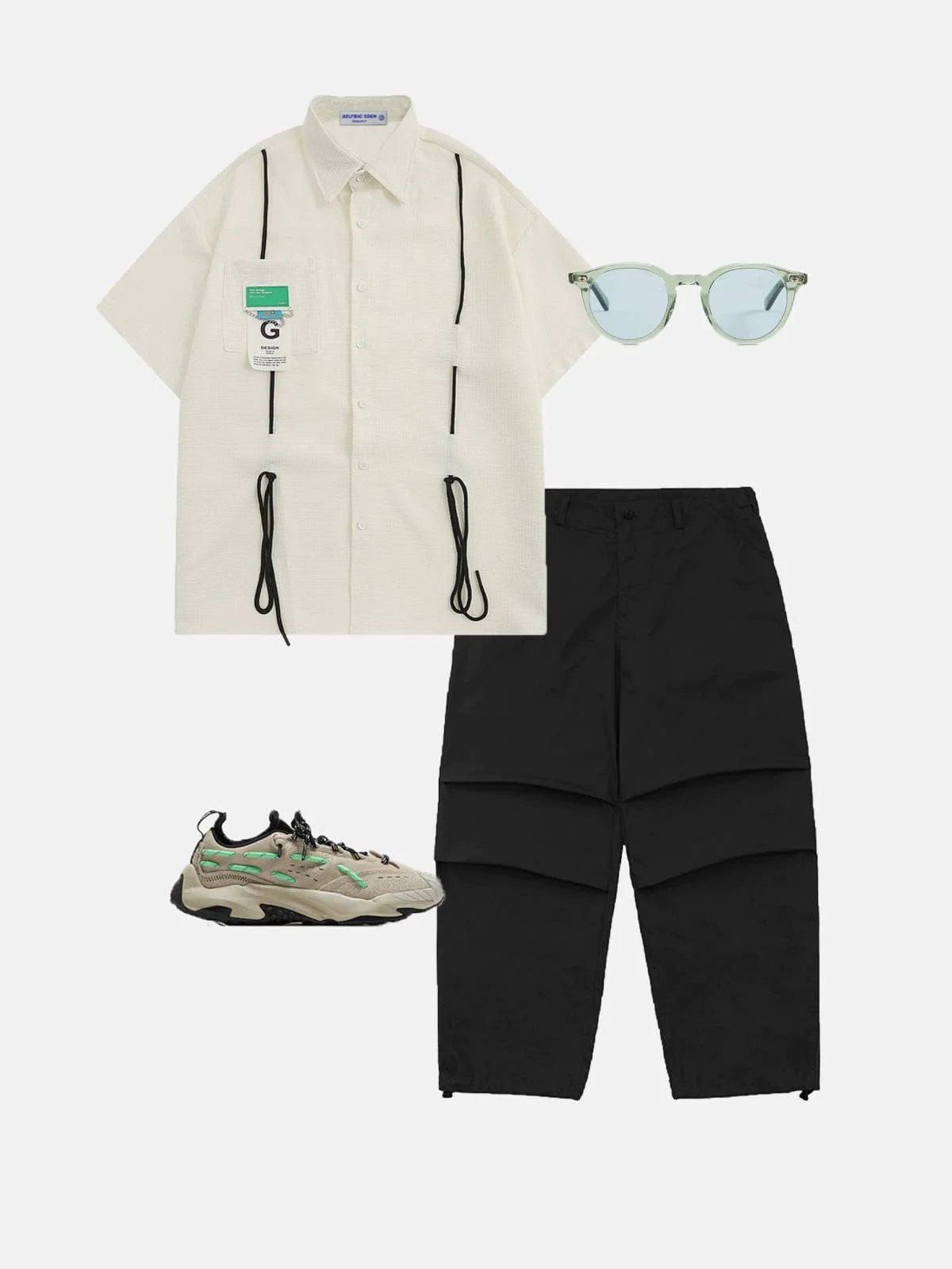 Aelfric Eden Contrast Strap Design Short Sleeve Shirts sold by Aelfric Eden product image thumbnail 6