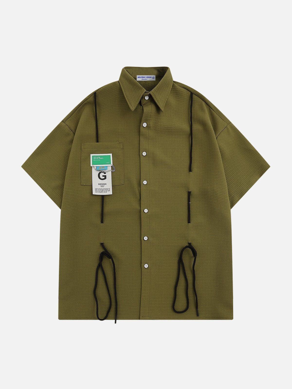 Aelfric Eden Contrast Strap Design Short Sleeve Shirts sold by Aelfric Eden product image thumbnail 4