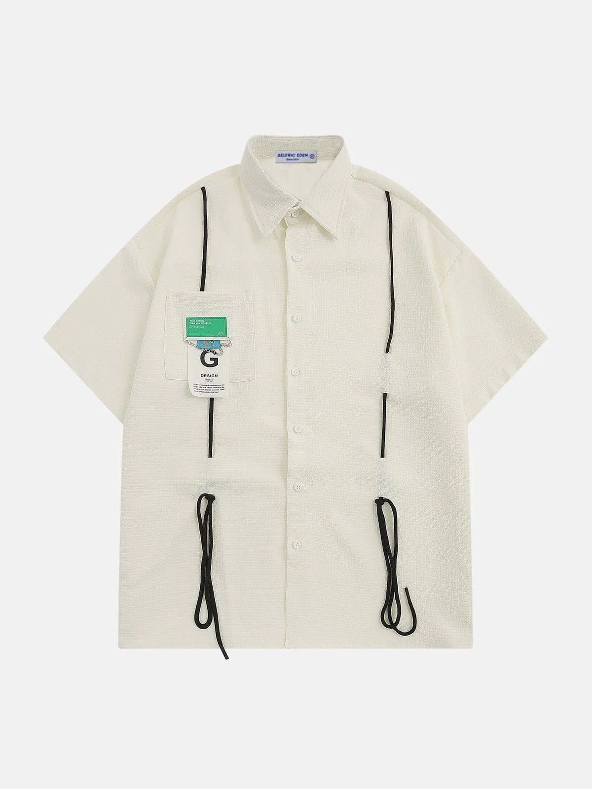 Aelfric Eden Contrast Strap Design Short Sleeve Shirts sold by Aelfric Eden