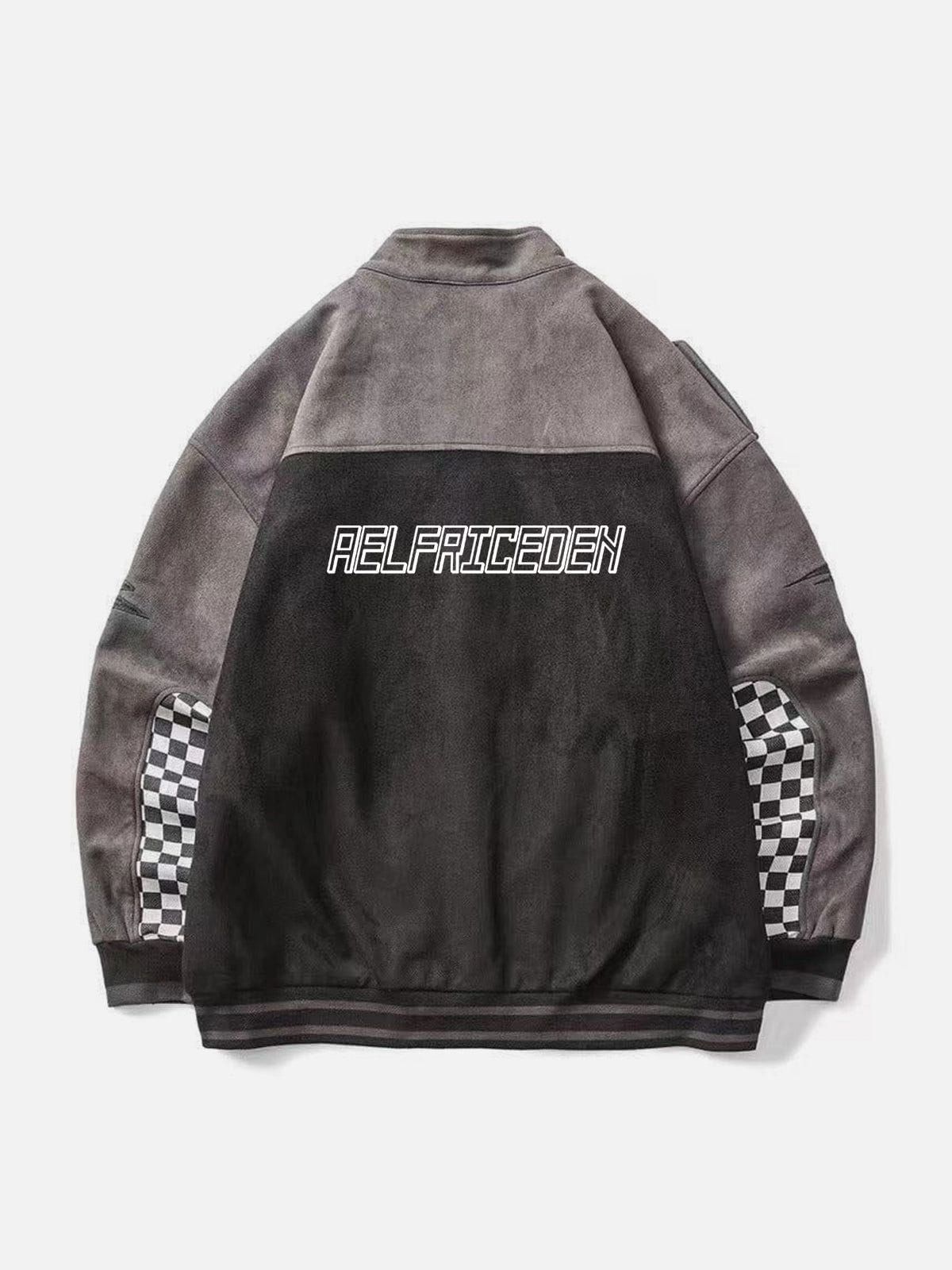 Aelfric Eden Suede Checkerboard Patchwork Racing Jacket sold by Aelfric Eden product image thumbnail 2