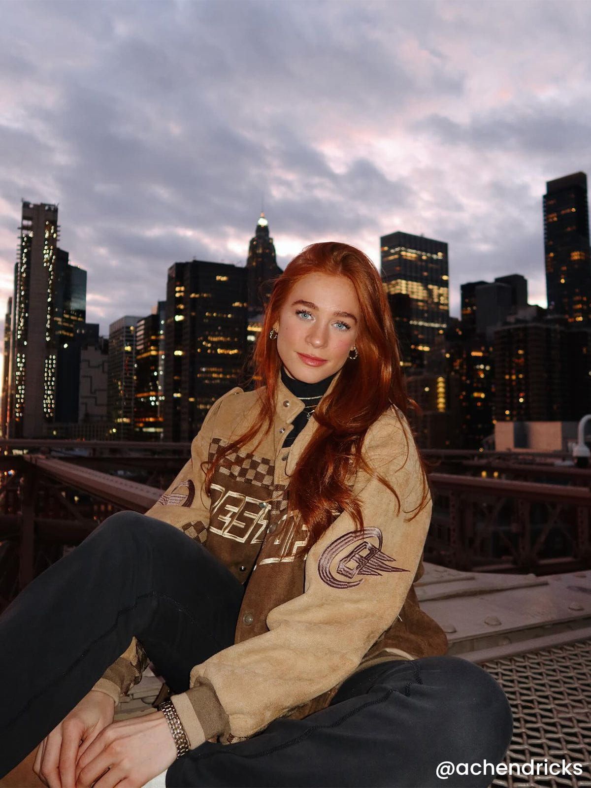 Aelfric Eden Suede Checkerboard Patchwork Racing Jacket sold by Aelfric Eden product image thumbnail 4