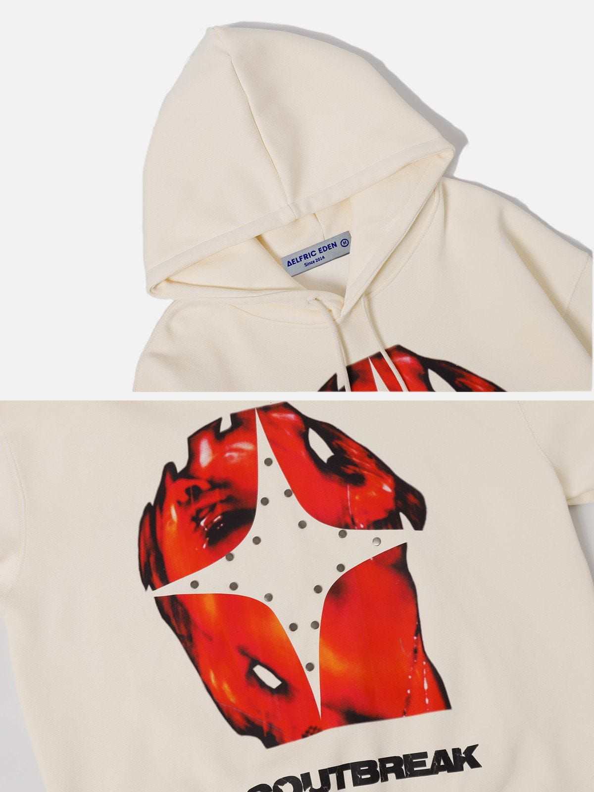 Aelfric Eden Rivet Heart Print Hoodie sold by Aelfric Eden product image thumbnail 5