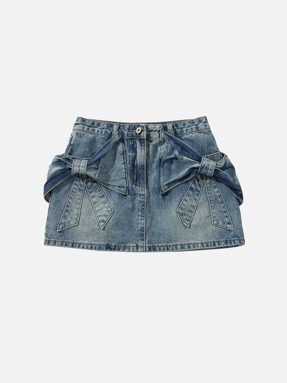 Aelfric Eden Bow Denim Micro Mini Skirt sold by Aelfric Eden