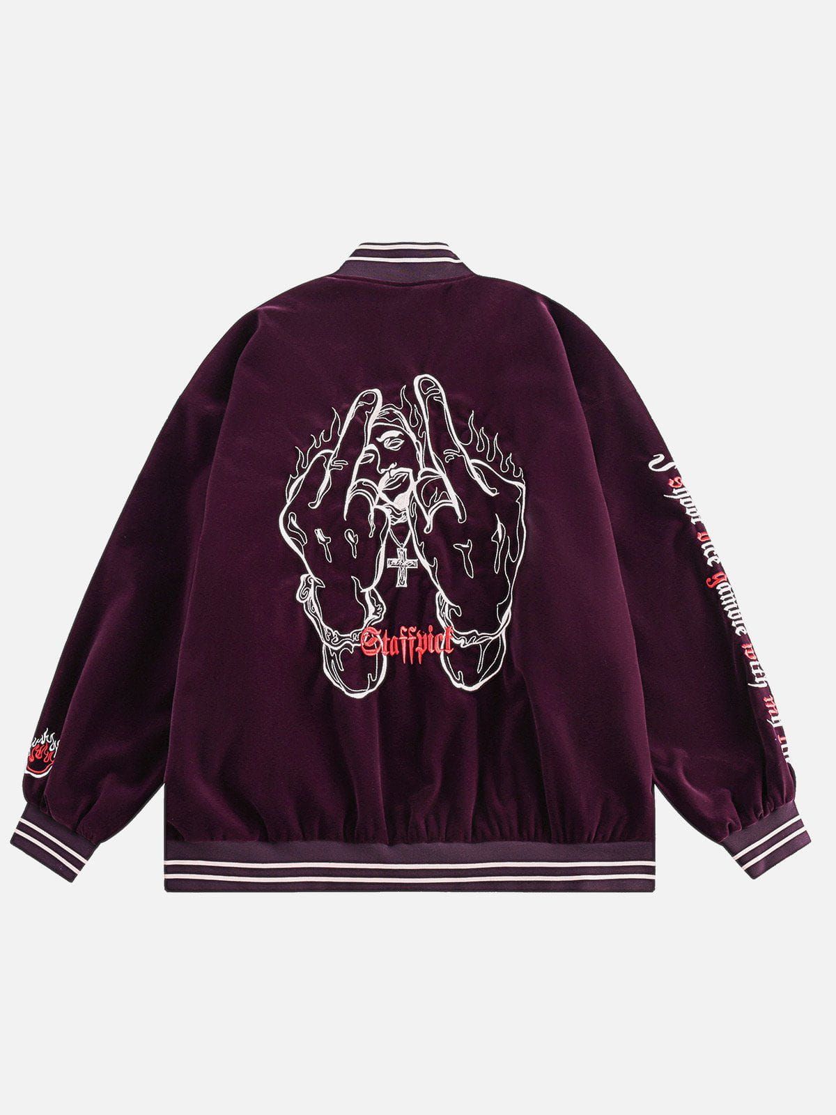 Aelfric Eden Flame Gesture Varsity Jacket sold by Aelfric Eden product image thumbnail 2